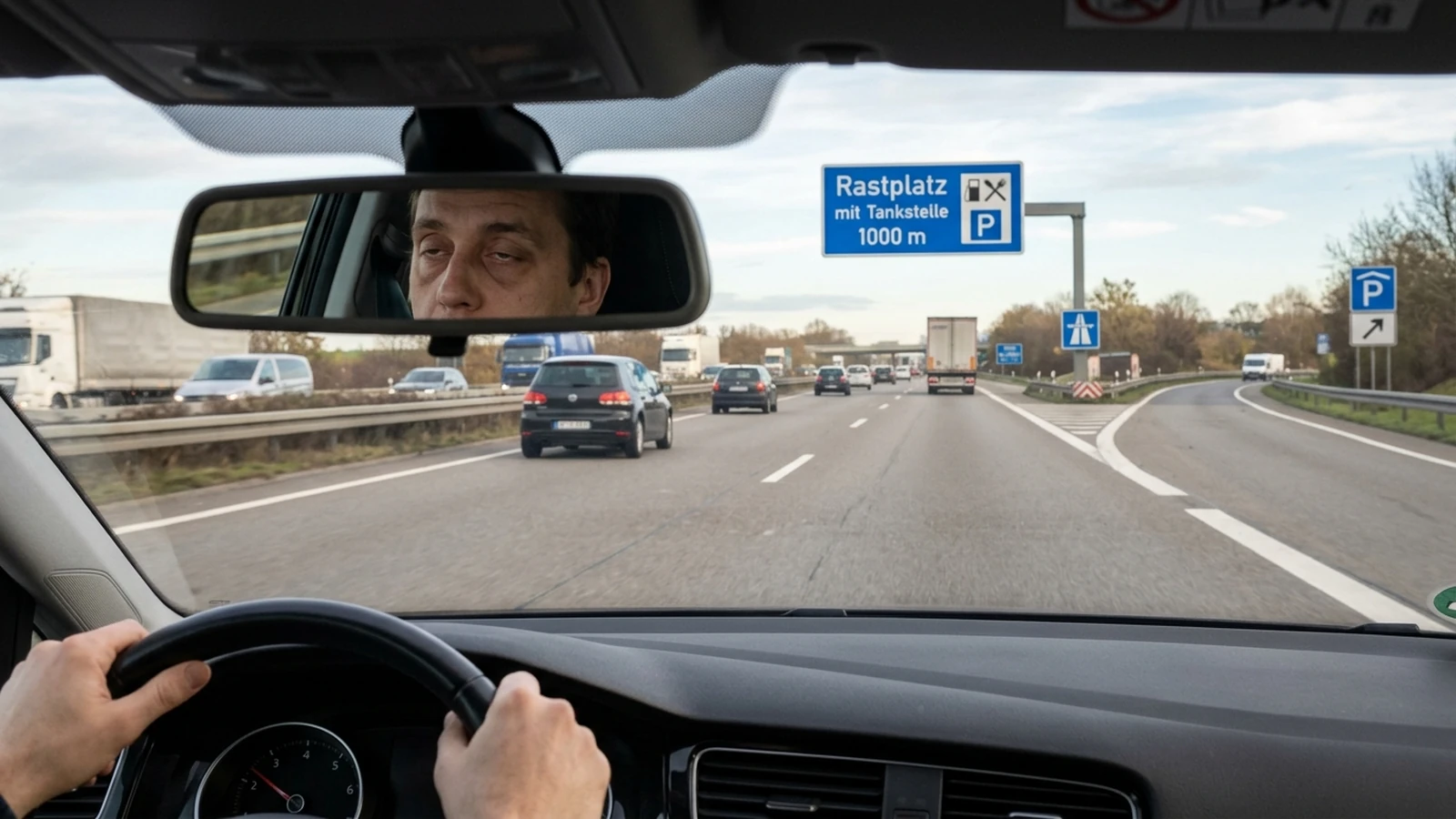 Müdigkeit auf der Autobahn