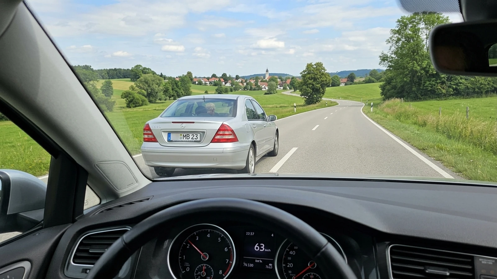 Langsamer Fahrer vor dir