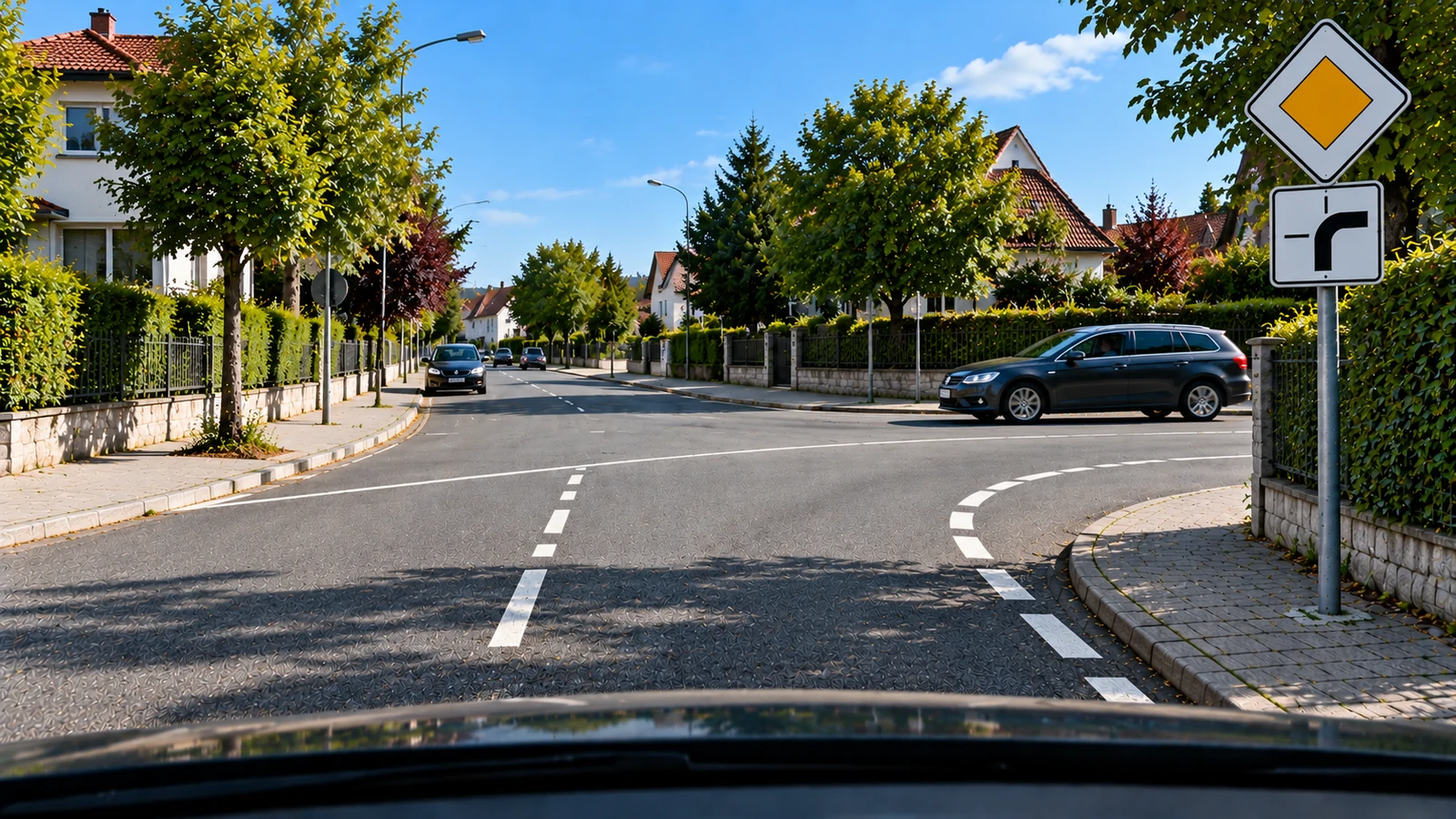 Abknickende Vorfahrt nach rechts