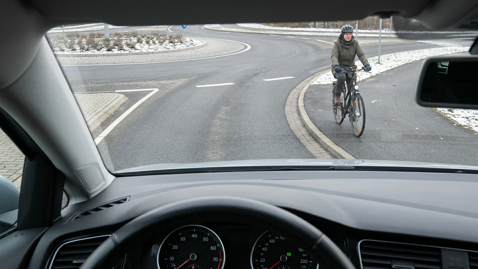 Ausfahrt aus dem Kreisverkehr
