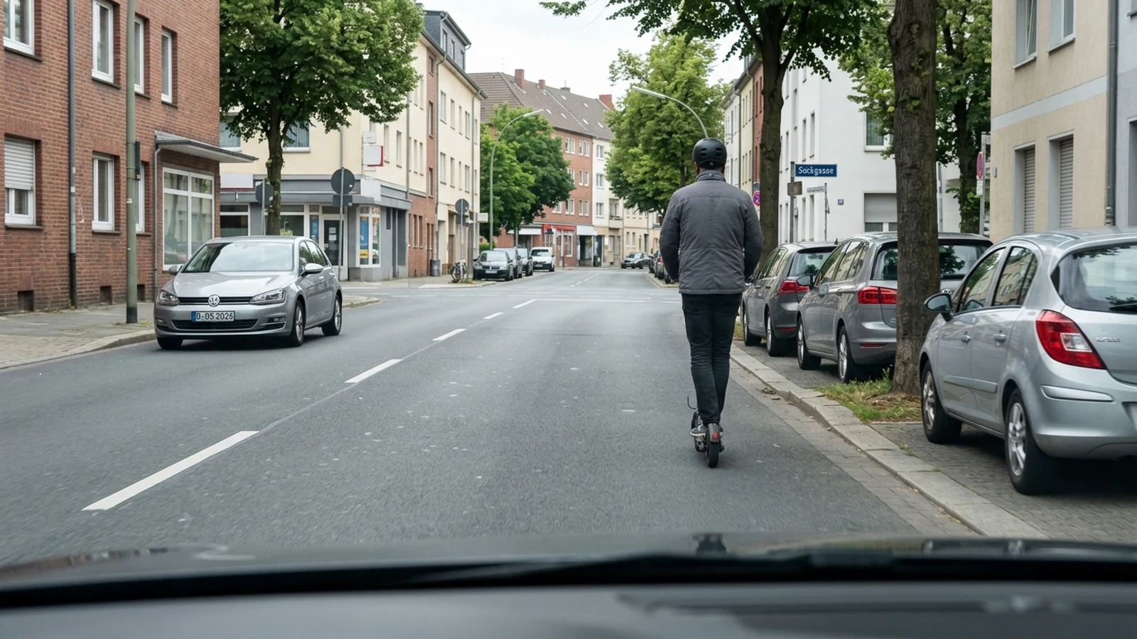 E-Scooter auf der Fahrbahn