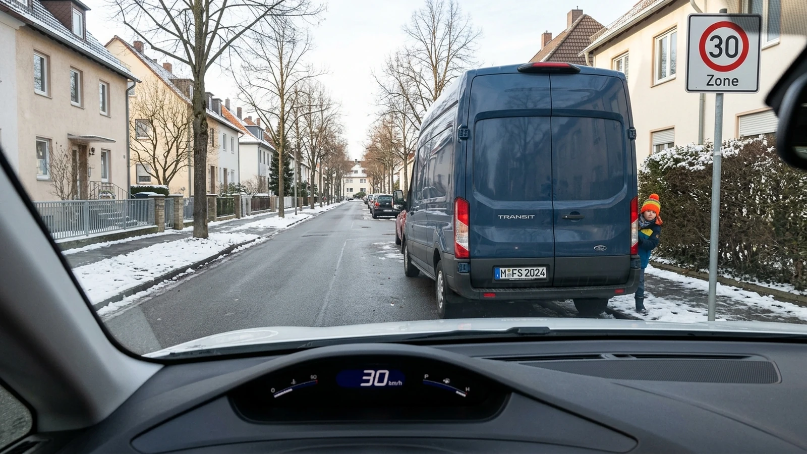 Tempo 30 mit verdecktem Kind