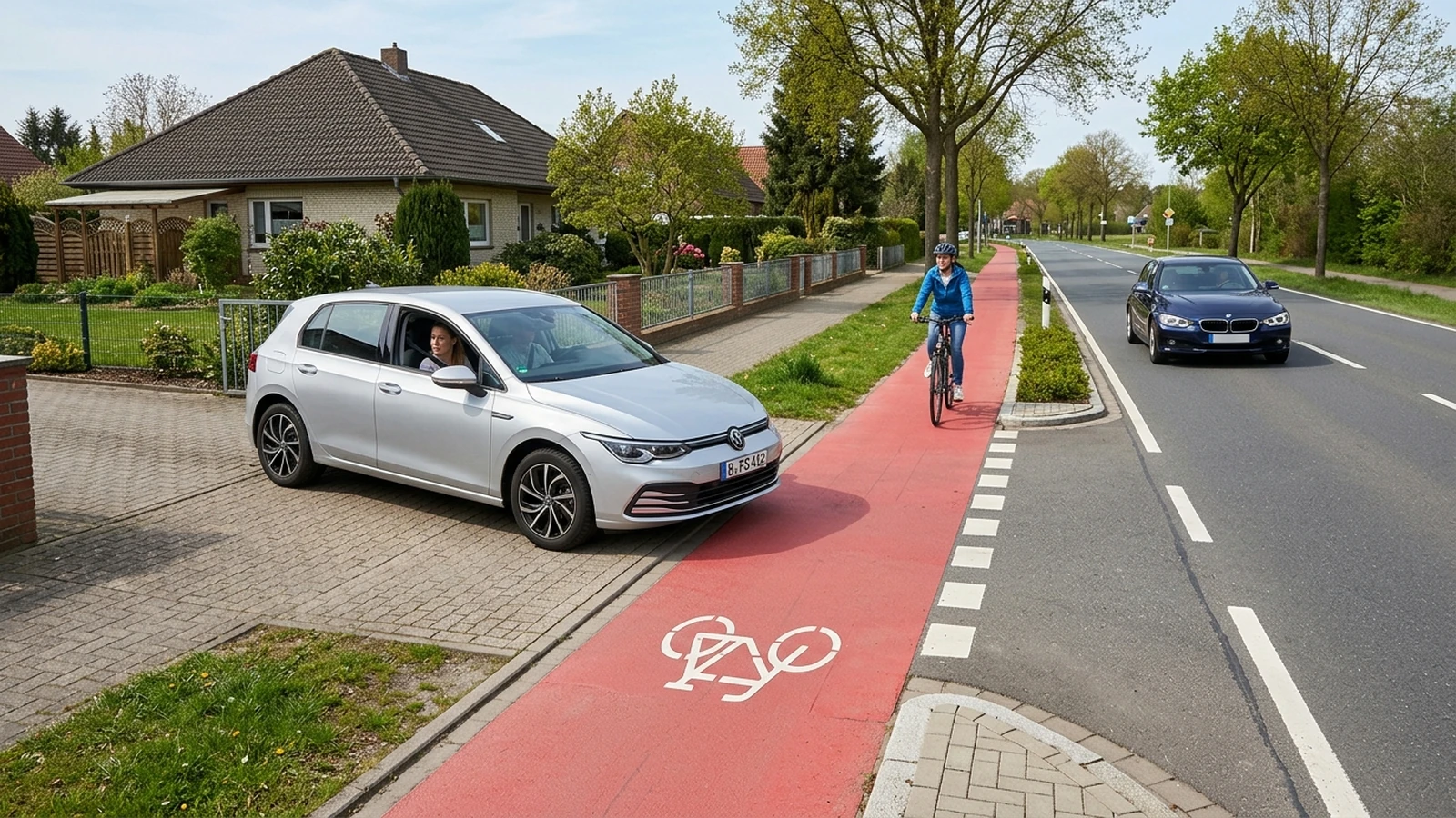 Grundstück mit Radweg