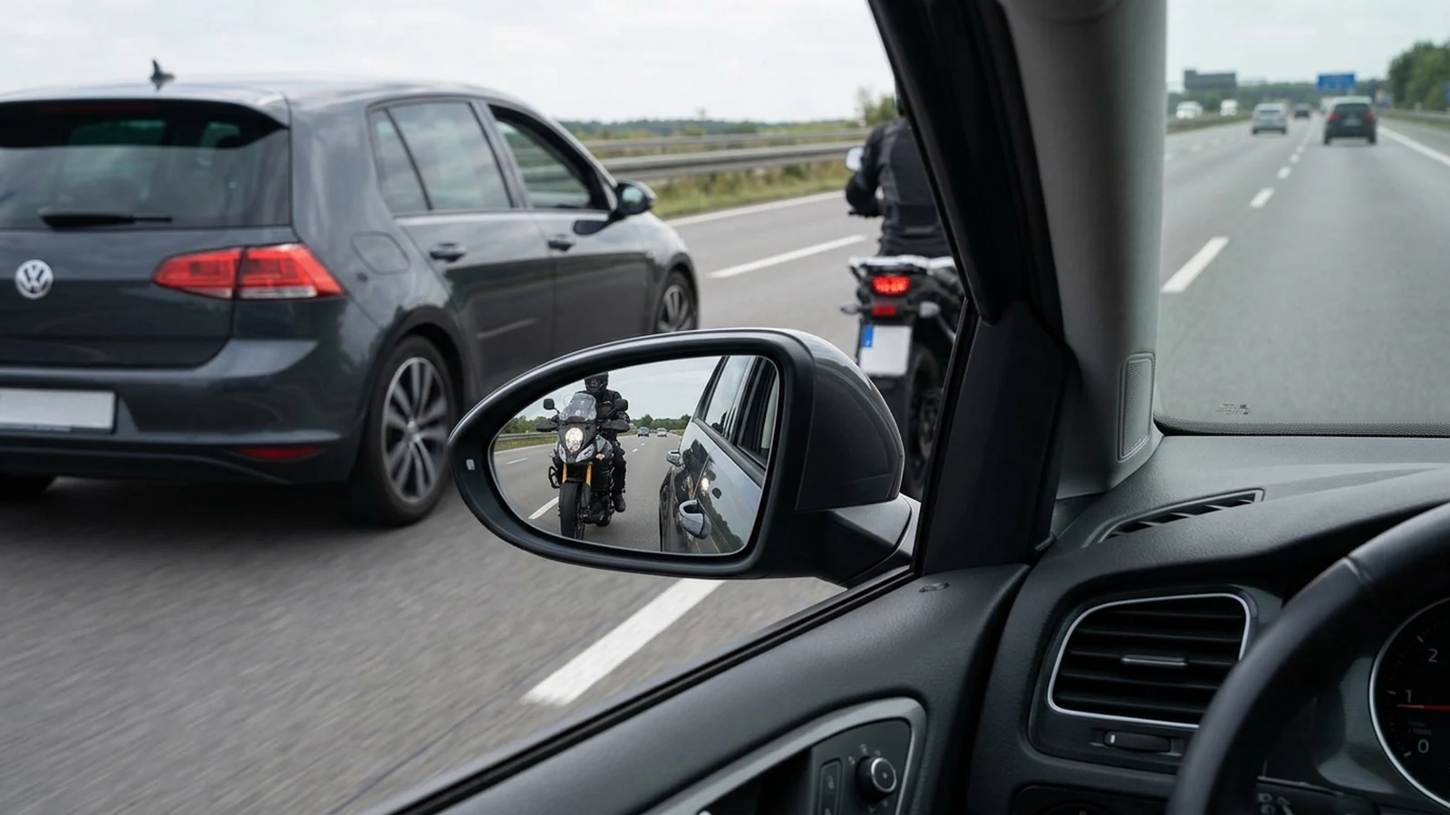 Spurwechsel mit Motorrad