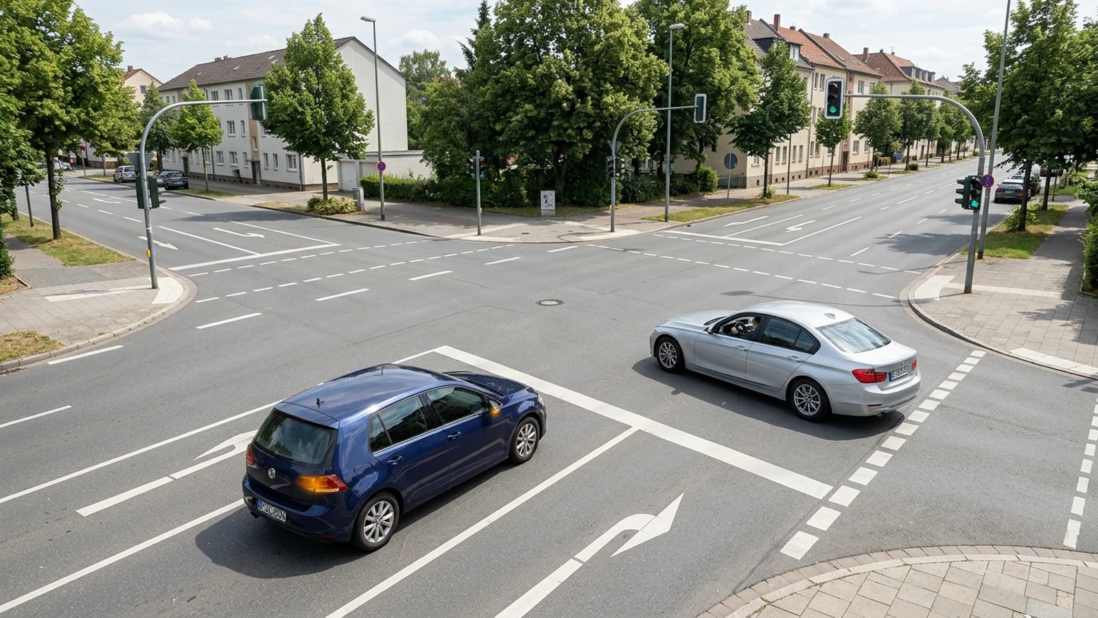 Zwei Linksabbieger
