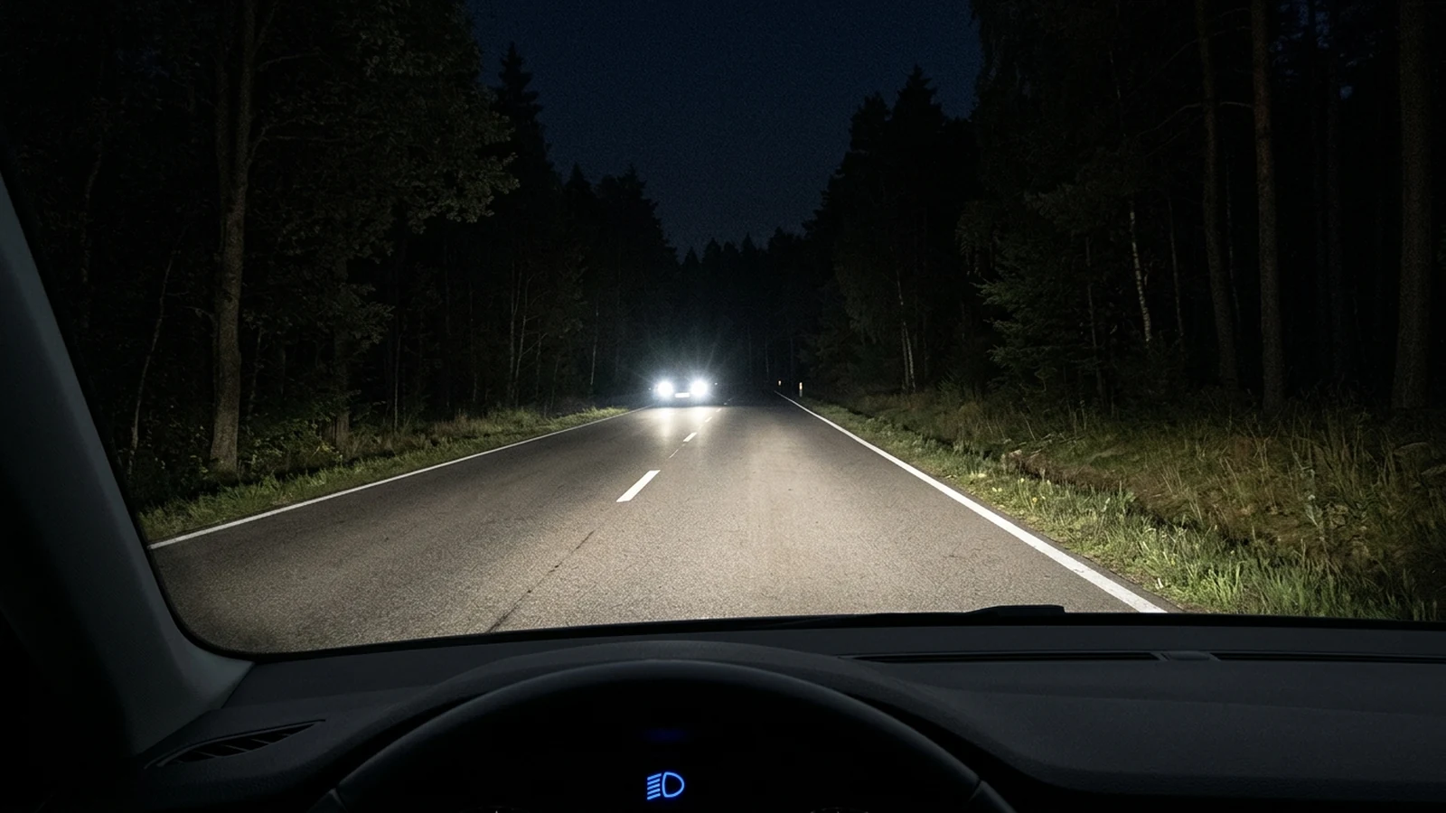 Gegenverkehr bei Fernlicht