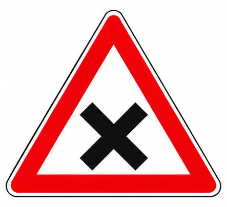 Kreuzung oder Einmündung mit Vorfahrt von rechts