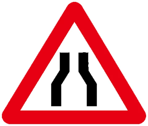 Verengte Fahrbahn