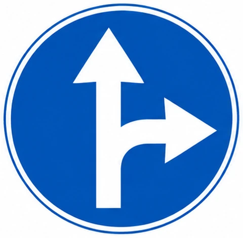 Geradeaus oder rechts