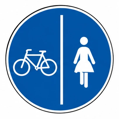 Getrennter Rad- und Gehweg